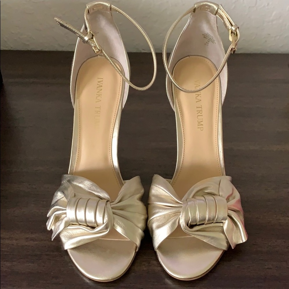 New never worn Ivanka Trump gold sandals